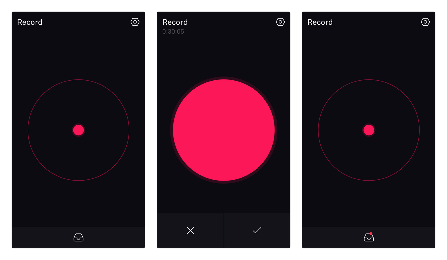 1 — Home Screen / Recording Interface